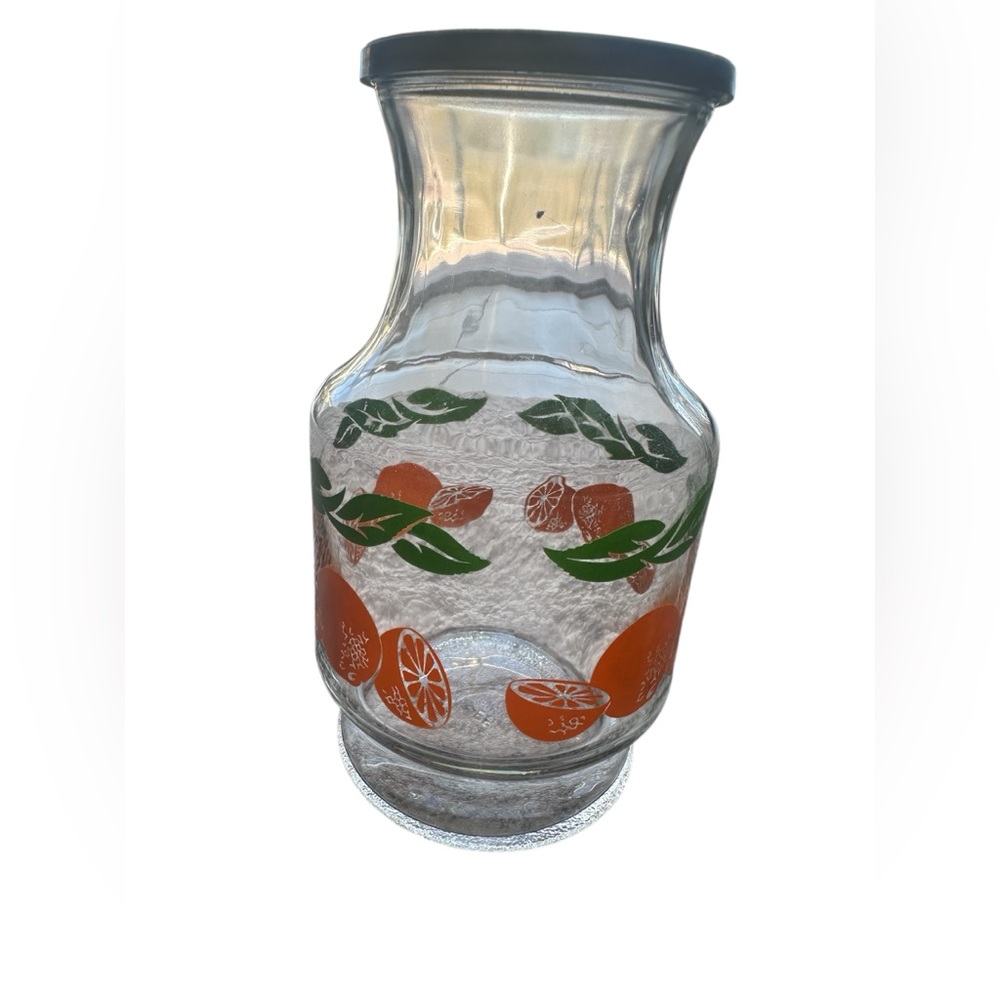 VINTAGE ANCHOR HOCKING ORANGE JUICE CARAFE‎ / PITCHER With Lid